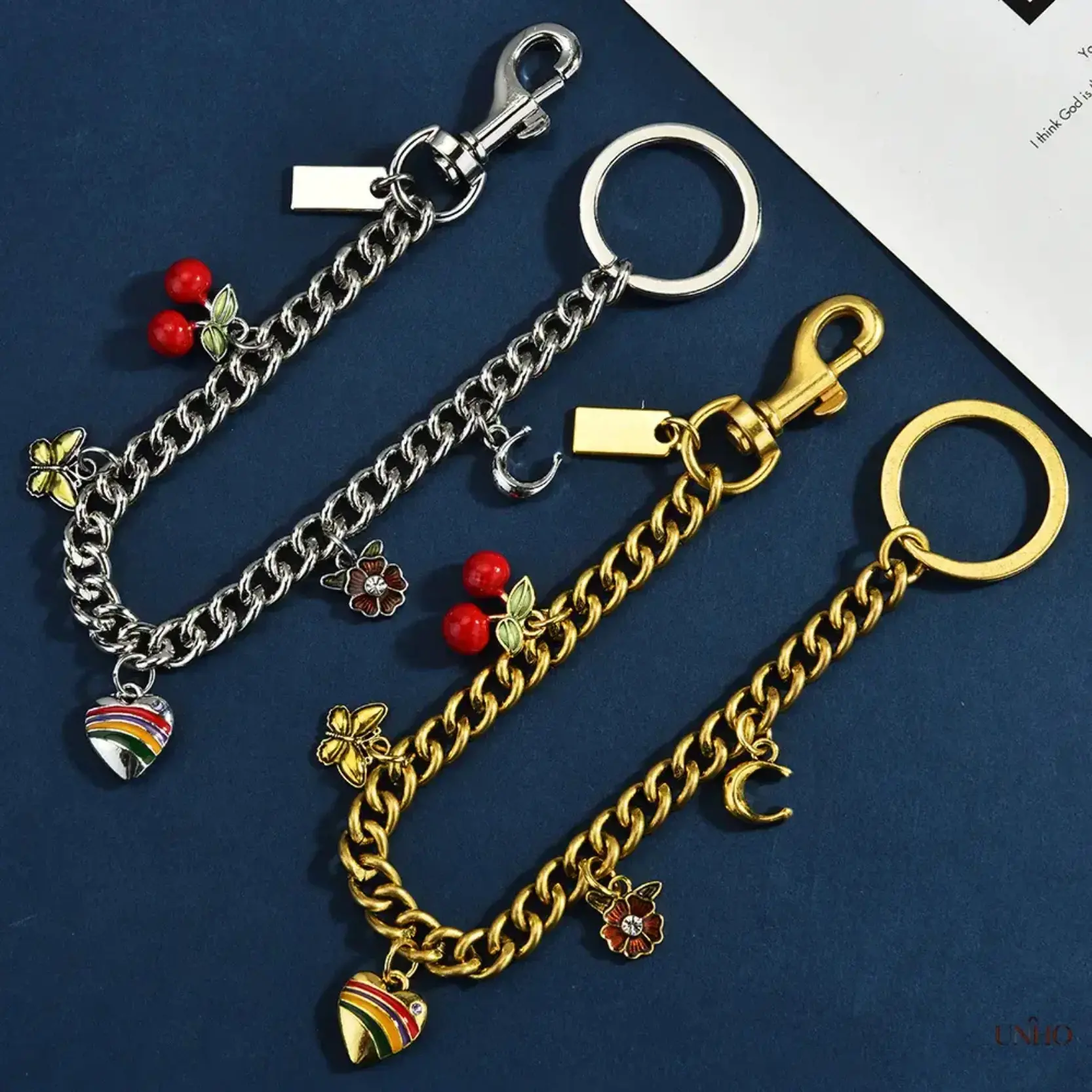 Women’s Retro Cherry Key Ring Wallet Chain, Cute Bag Strap Extender Charm Accessory, Multi-Use Decorative Chain For Handbags Purses Wallets & Daily Keys, Vintage Sweet Fruit Aesthetic Ornament To Upgrade Your Bag Outfits