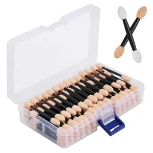 100/200 Pcs Wholesale Disposable Dual-Ended Eyeshadow Sponge Brushes, Soft Sponge Material, Hygienic, No Color Transfer, Makeup School/blogger Bulk Pack
