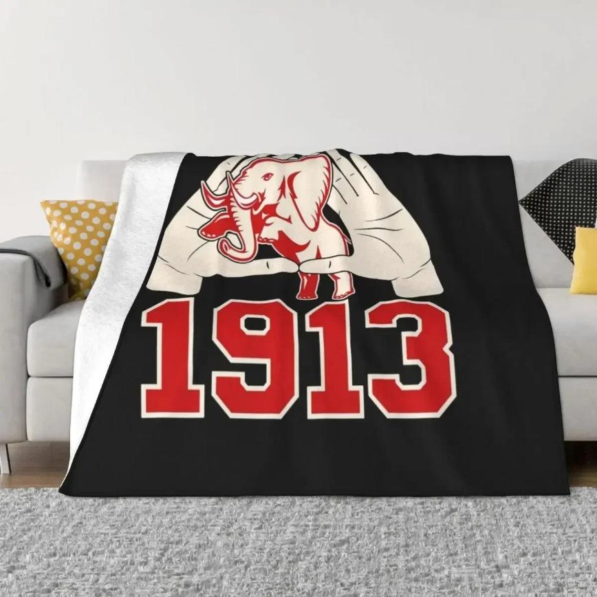 Delta Sigma Theta DST Sorority Flannel Blanket 1913 Crimson Cream Greek Life Soft Warm Throw For Gamer Room Decor Dorm Essential Bed Sofa Home Holiday Gift