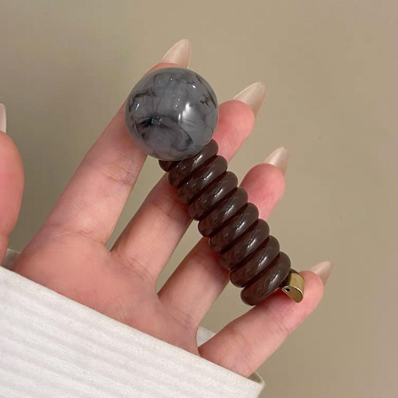 Elegant Vintage Ball Spiral Hair Ties, No Crease Coil Hair Bands for Bubble Braid, Ponytail & Braided Hairstyles, Minimalist Hair Ropes for Daily Wear