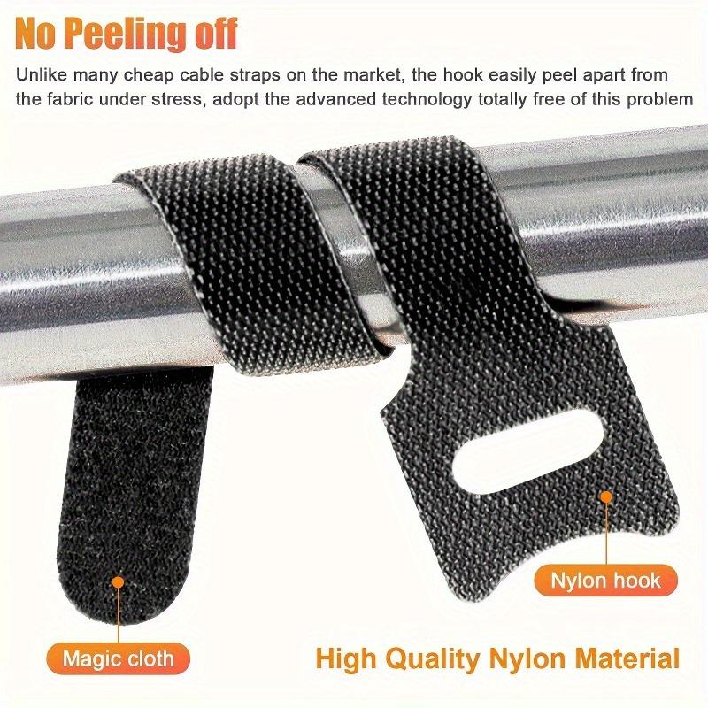 50pcs Reusable Cable Ties with Hook and Loop Fastening, Polyamide Self-Adhesive Cable Organizer Straps for Home Wire Cord Management