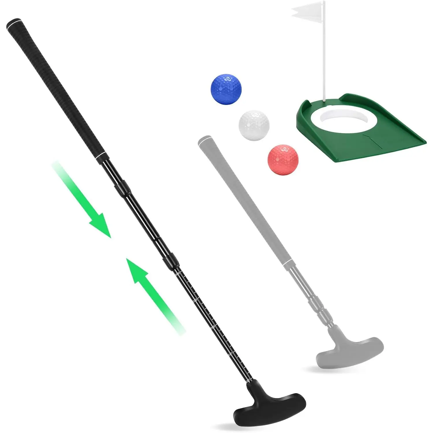 Golf Putter, Golf Putters for Men & Women, Mini Putter, Club Golf Set, Bucket Golf , Two-Way Putters Includes Ball, Cup with Flag