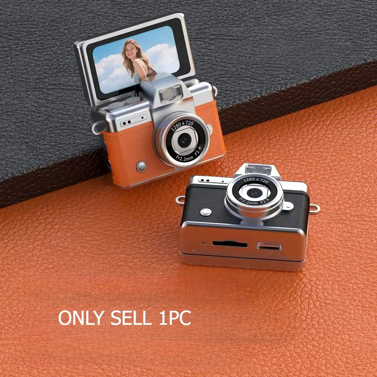 Ccd Flip Screen Keychain Camera, Digital Cam, Includes 32GB Storage, SD Card Reader, Adapter, Portable HD Photo Capture, Perfect Gift for Halloween & Christmas