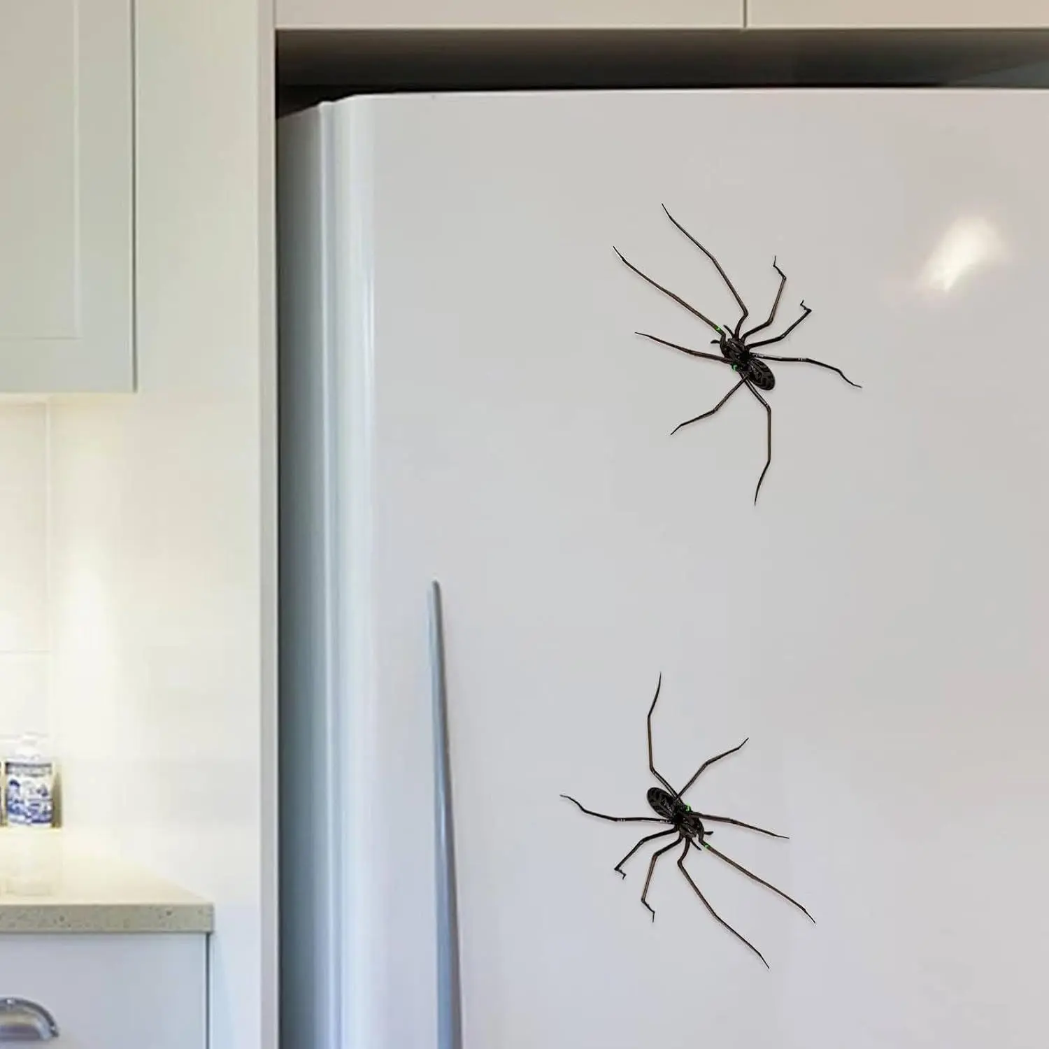 2-Pack 3D Spider Magnet Decorations, Realistic Spider Design, Cute Removable Fridge Magnets, Halloween Home Decoration, for Fridge, Garage, Car