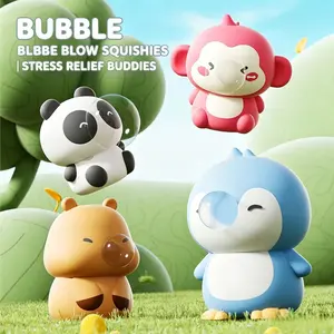 Trending Viral Bubble Squish Toy, Squeeze to Expand Bubble Soft Silicone Animal Figurine, Portable Fidget Sensory Toy, Ideal Holiday Gift for Children Friends