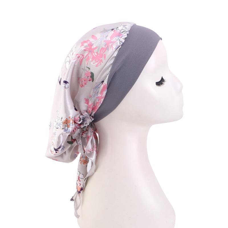 New Braided Turban Hat, Satin Print Tie Chemo Cap, Wide Elastic Sleep Bonnet