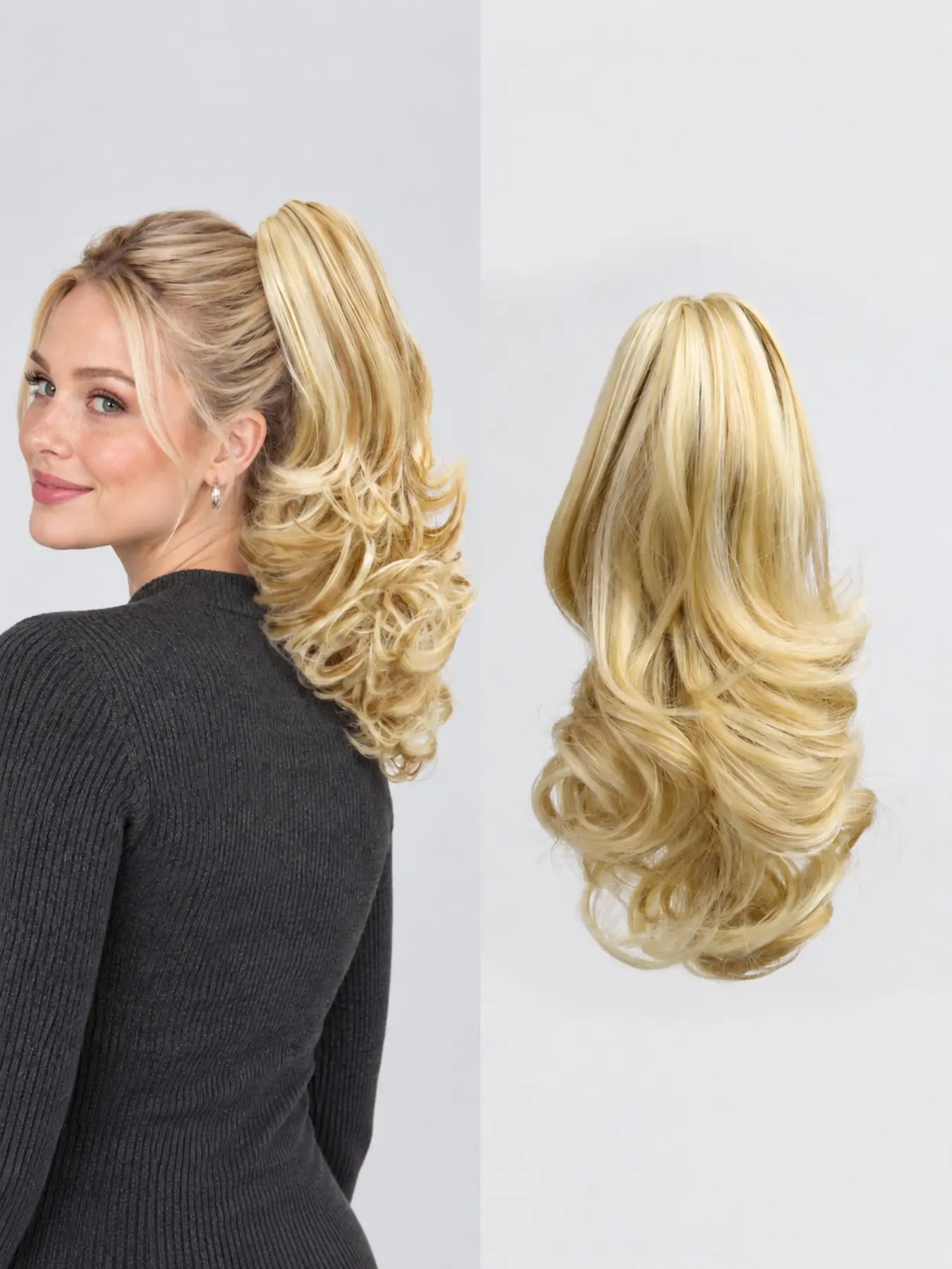 Women's Heat Resistant Synthetic Hair Extension, 12 Inches Medium Wavy, Clip-In, Multiple Colors, Ideal for Cosplay and Daily Wear