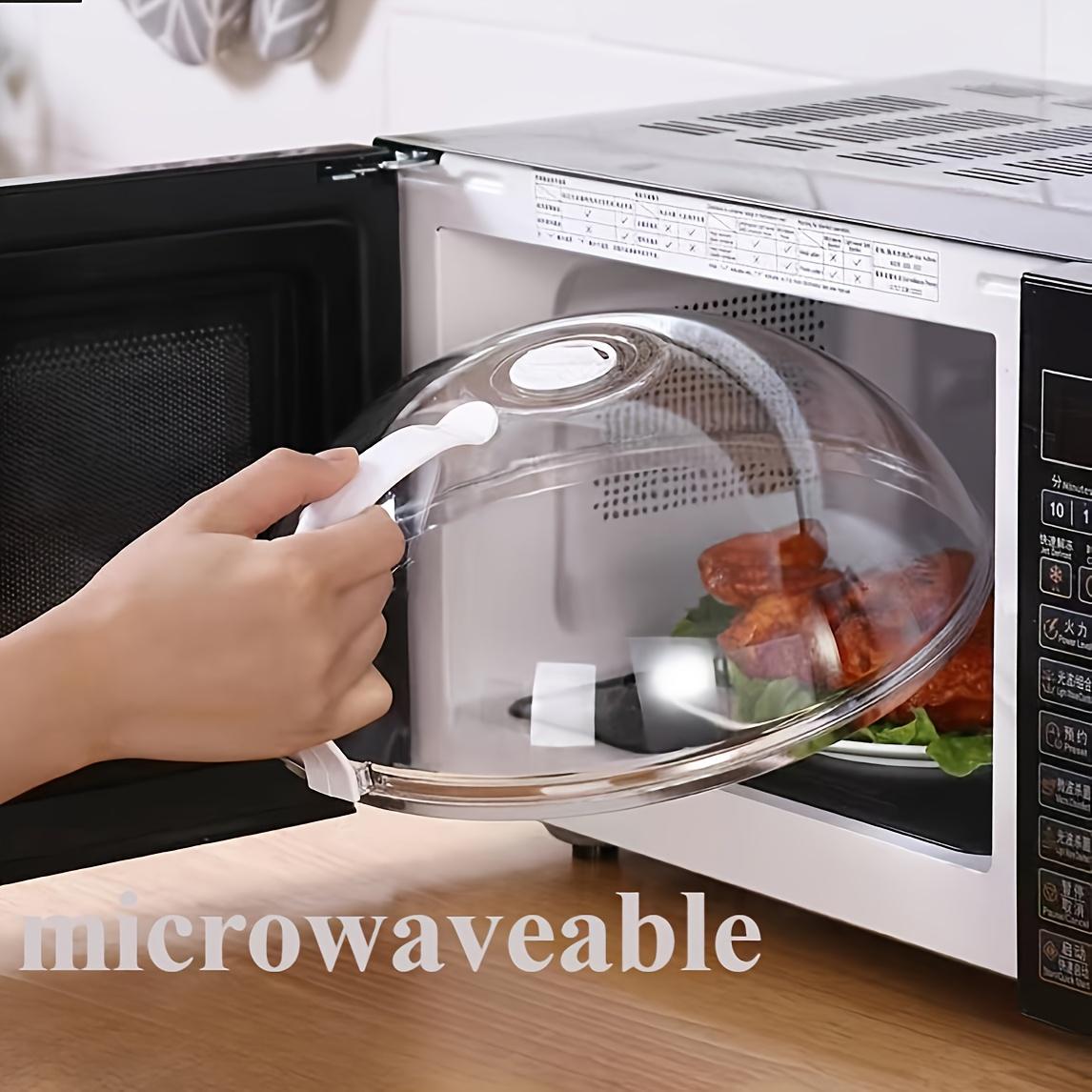 Microwave Splash Guard Cover with Steam Vent, Leak-Proof Durable PP Design, Ergonomic Handle for Comfortable Cooking, Perfect for Vegetables and Other Foods, Kitchen Cooking Accessory, Food Safe, Handheld #GLOBAL PICKS