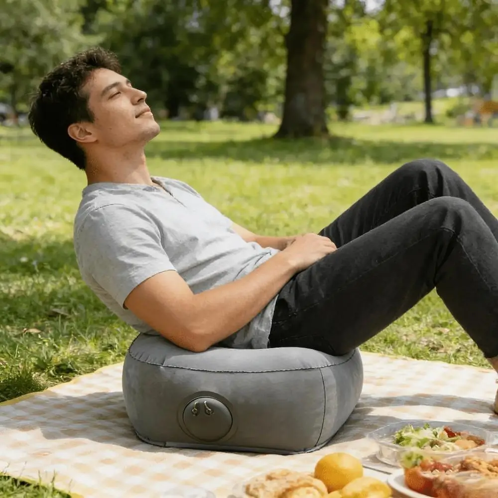 2026 New Portable Foldable Quick-Inflatable Air Lounge Chair, Wear-Resistant Lightweight Inflatable Seat, Multipurpose Furniture for Camping, Beach, Office Relaxing
