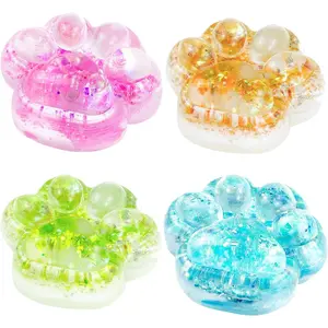 4pcs Taba Squishy Paw,Cat Paw Squishy Toys Cute Kawaii Squishies Sensory Toys Soft Fidget Toys for Stress Relief Party Favors Soft Fidget Toys for Easter Gifts