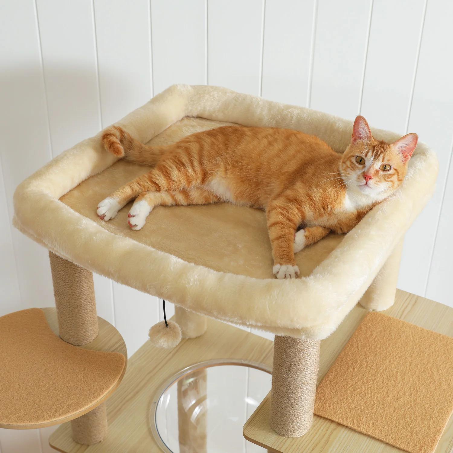 Cat Tree / Tower for Indoor , Cat Condo Cozy Plush House with Hang Ball, Pet Furniture with Scratching Posts cat tree
