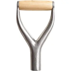 3.1cm / 1.22inch Inner Diameter Metal Handle Replacement with Wooden Grip for Garden Digging Raking Tools 9.05x4.7inch