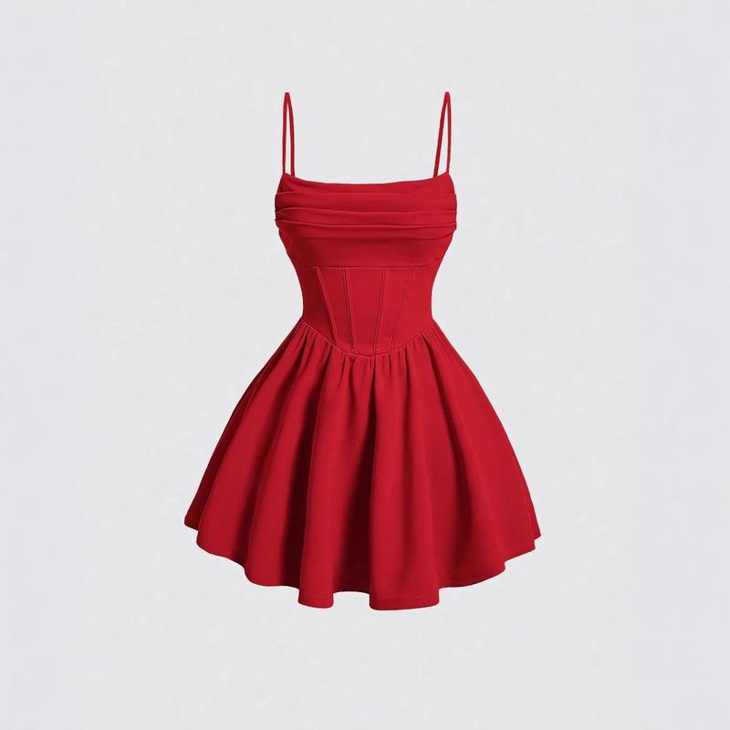 Women's Step Back Dress Spaghetti Strap Ruched Bustier A-Line Mini for Party Cocktail Evening Prom Outfits Stunning Strapless Open old money dress basque waist Sparkly Floral Tube mina co schiaparelli zendaya rose guy Flowy Off-Shoulder red black kamri