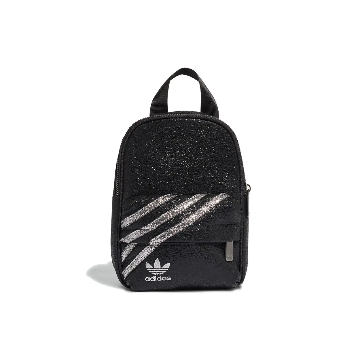 Women's Adidas Originals BP Mini Shiny 3-Stripes PET Casual Sporty Backpack (Black)