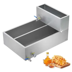 VEVOR Maple Syrup Evaporator Pan, 35 Gallon, 509 Cups of 8.8oz Maple Syrup, Flat Evaporator Pan with Thermometer, 2 Valves and 3 Heating Methods, Stainless Steel Maple Syrup Pan for Home, Outdoor