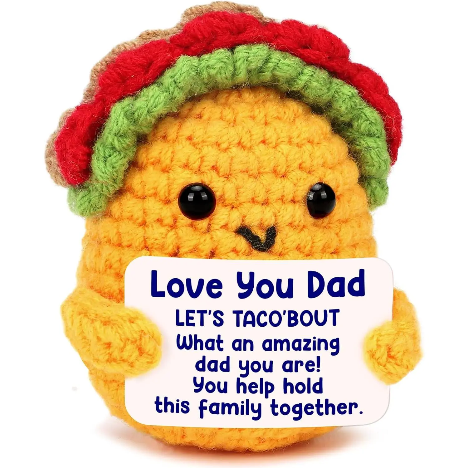 Dad Christmas Birthday Gifts from Daughter Son,  Dad Ever Stocking Stuffers Cool Funny Cute Small Gifts for  Single Step Dads Thank You Daddy Fathers Day Christmas  Crochet Taco