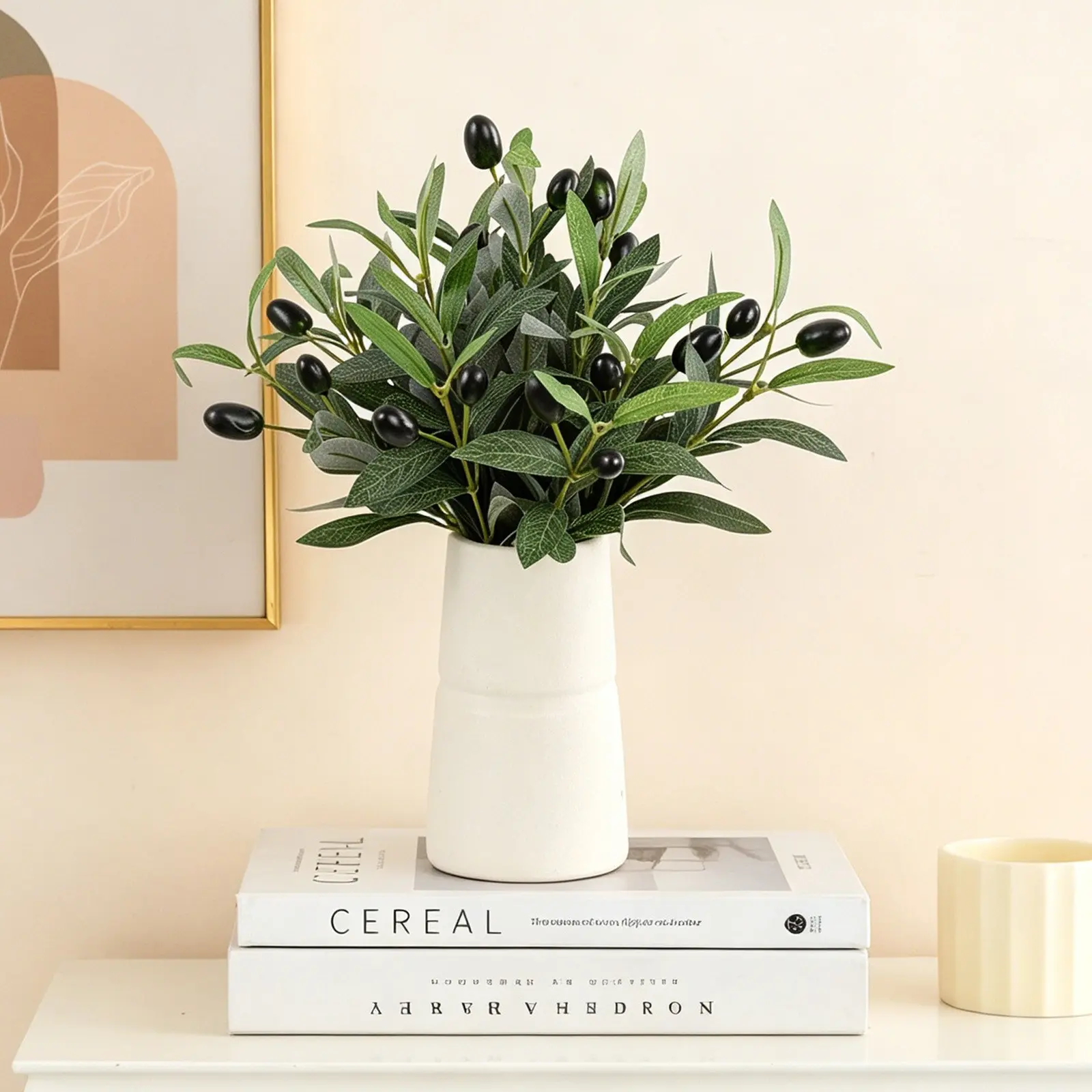 5/10 Pcs  Artificial Olive Leaves Stems, Realistic Faux Plants Fake Plant Olive Tree Branches for Vase Decor, Wedding Centerpieces, Farmhouse Home Party Decor