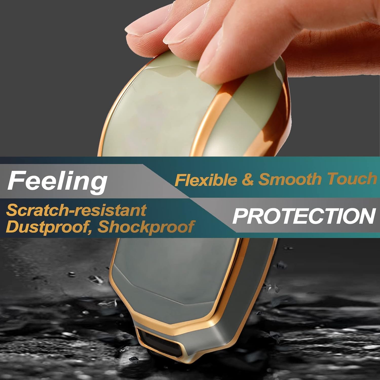 Key Fob Cover Compatible with Jeep Grand Cherokee Renegade Chrysler 200 300 Dodge RAM Durango Challenger Journey Dart Fiat TPU Remote Keyless Key Fob Case Protection Shell Accessories, Black