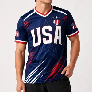 USA Patriotic V Neck Sports Jersey, Men Women Eagle Graphic Navy Fan Shirt, 4th of July Independence Day Outfit, Red White Blue Lightweight Summer Top,clothes，outfits，men's wear，men fashion，summer men clothes，fashion men clothes,4th of july shirts