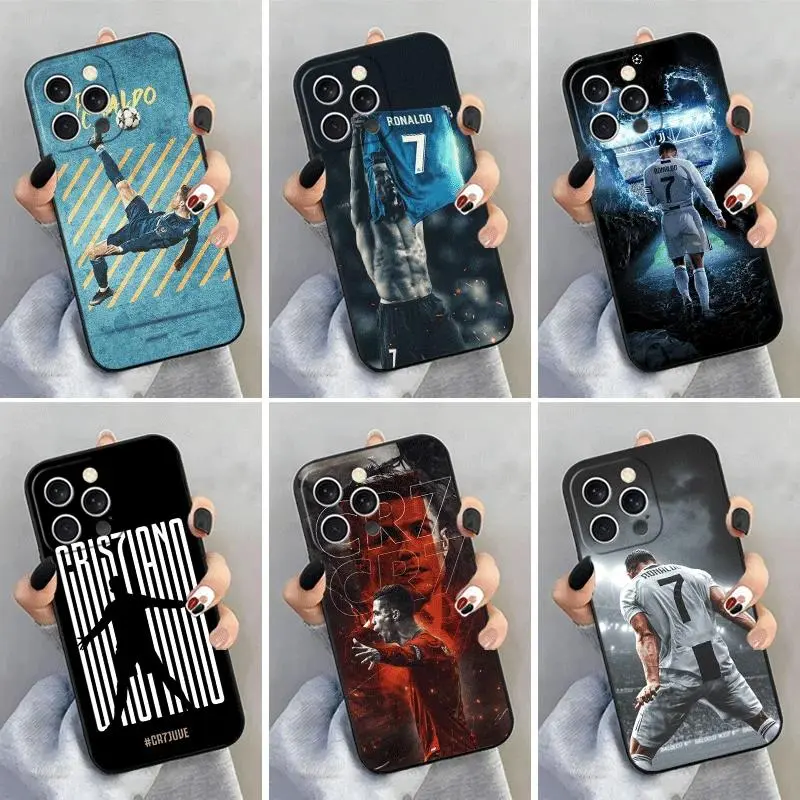 SU!Soft Silicone Protective Shockproof Phone Cover, Personalized CR7 Edition Football Star R-Ronaldo Case for iPhone 17 Air,16,15,14,13,12,11 Pro Max Plus & Samsung S26,S25,S24,S23,S22 Plus Ultra, Smartphone, Cellphone