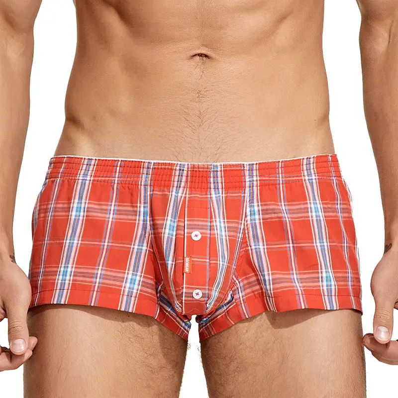 Men's Cotton Checked Boxer Briefs 4-Pack - Underwear Boxers Set, Breathable Cotton Underwear, Comfortable Fit for Everyday Wear