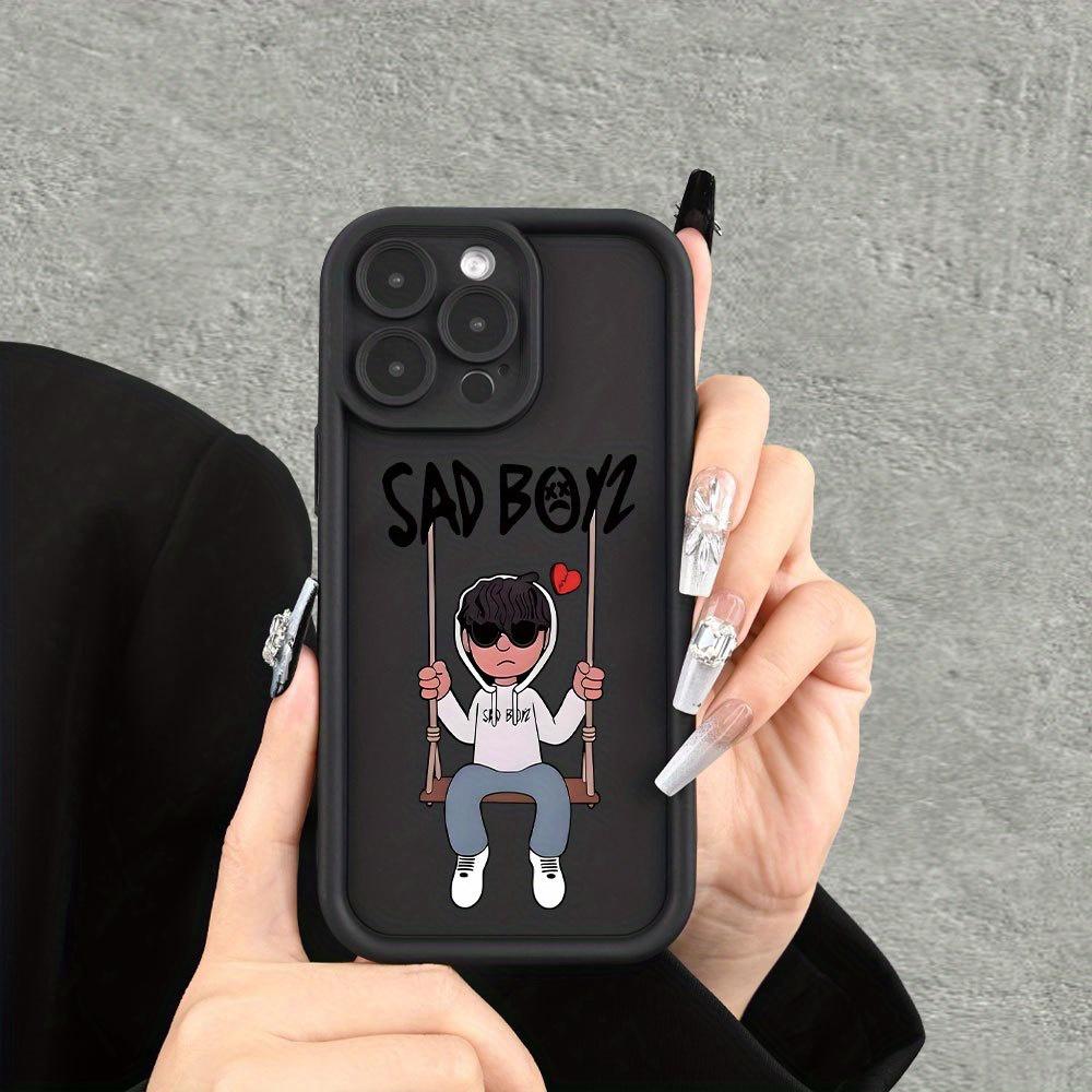 A matte phone case with a sad boy pattern, suitable for iPhone 17 Air/16 Plus/15 Pro Max/14 Pro/13/12/11/XS Max/X phone case, the best choice for holiday gifts to family, friends, lovers, or boyfriends TY411