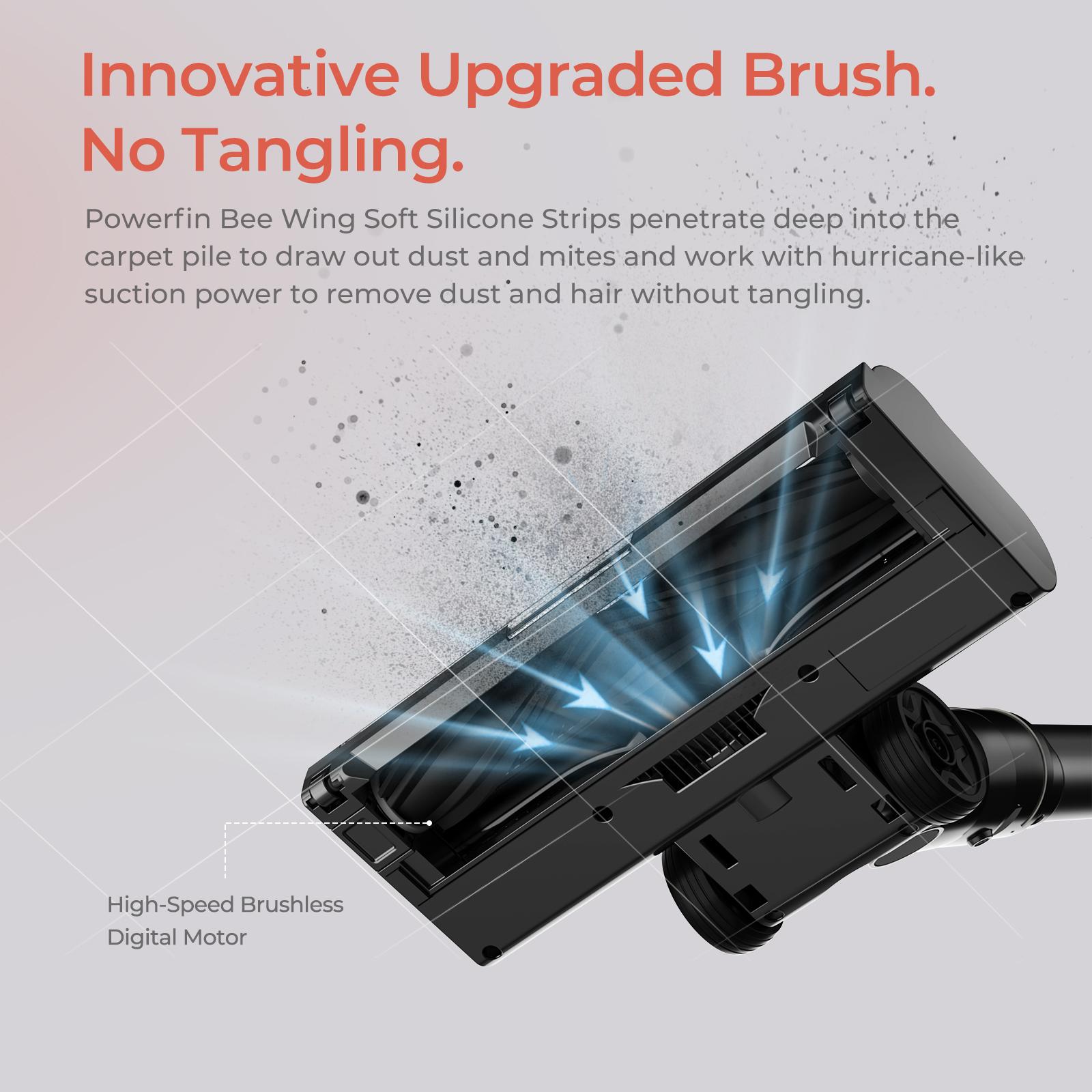 JIGOO C200 Cordless Vacuum Cleaner, 23KPa Suction, 40min Runtime, 2 Work Modes, Telescopic Metal Tube & LED Headlight