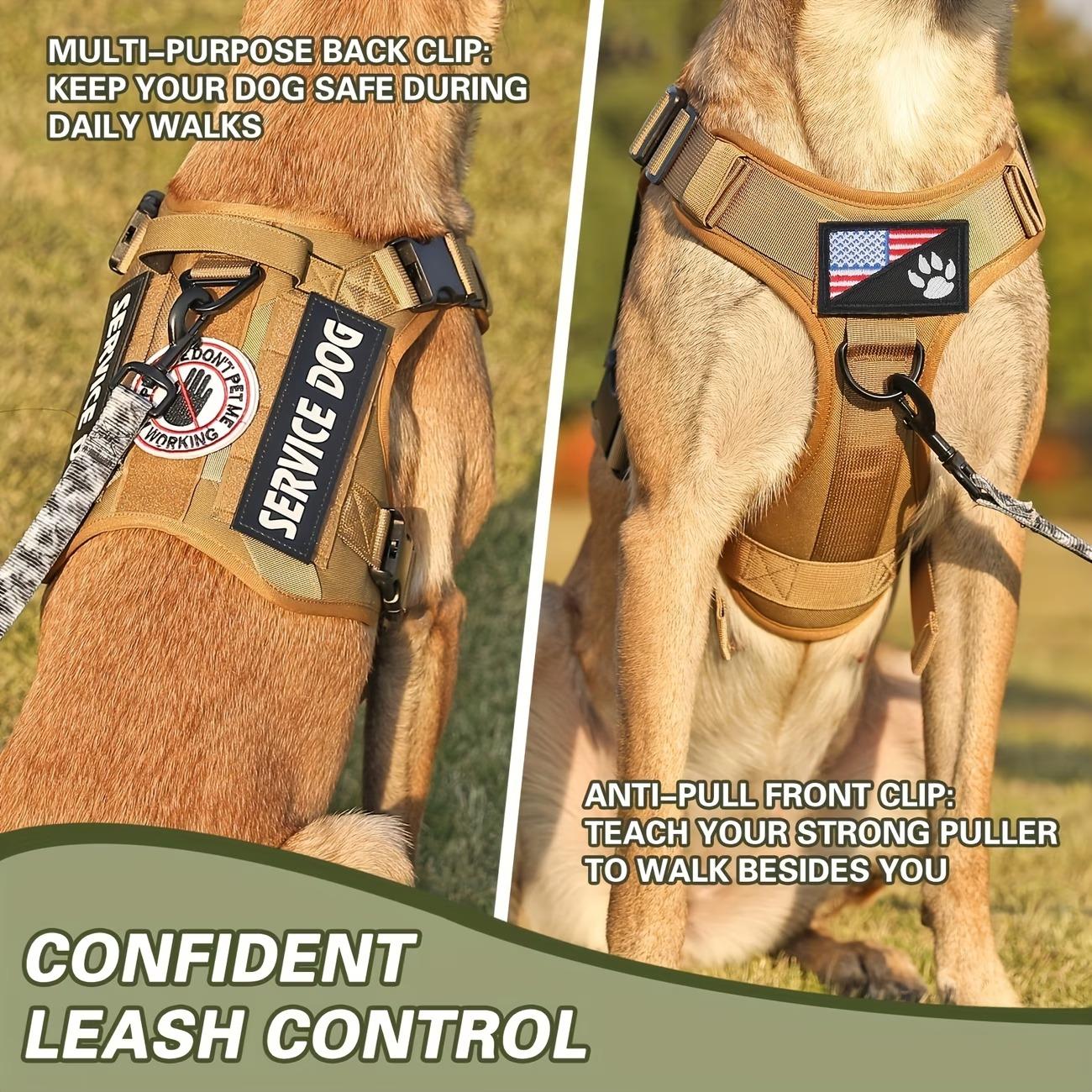 Tactical Dog Harness for Small Medium Large Dogs No Pull Adjustable Harness Training Easy Control Pet Vest with patches set Reflective Working Training
