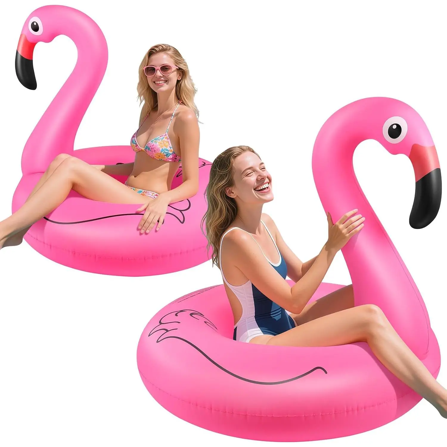 Inflatable Pool Floats for Adults - Pink Pool Tubes Swim Ring, 42 Inch Large Float, Blow Up Water Floaties Lounger, Beach Floats, Summer Pool Party Essential