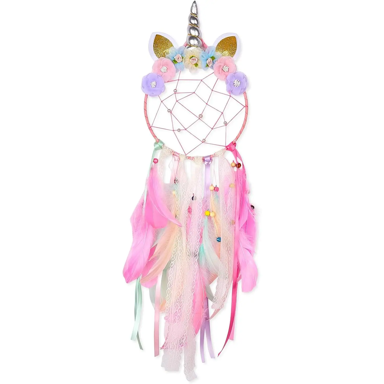 Unicorn Dream Catcher for  Girls  Bedroom Wall Decor | Dream Catcher,  Wall Decoration, with Colorful Feathers & ,  Girl Room Decor, For Bedroom Display