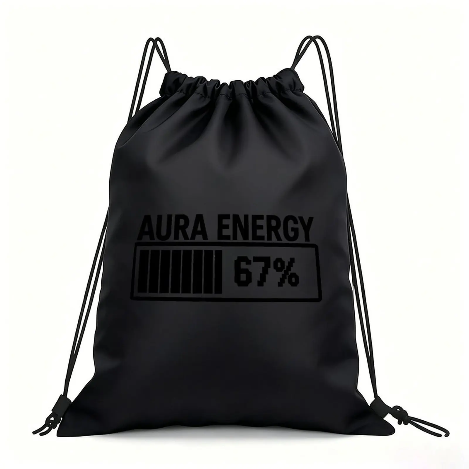 Portable Drawstring Sack Bag with Custom Graphic Print, Waterproof Polyester String Backpack for Gym Workout Swimming Hiking