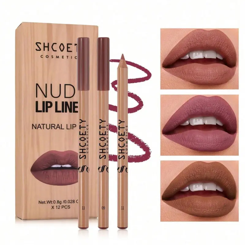 12-Color Matte Lip Liner Pencil Set, Smooth Color Silk Lipstick Pen, Durable Pigment Lip Makeup Cosmetics, Moisturize Makeup Products, Lip Stain, Lip Crayon, Lipliner, Moisturizing, Waterproof Lip Liner Set, Tinted, Moisture, Lip Liner Kit new years gifts