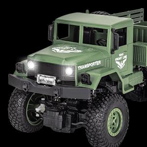 Military Truck 2.4Ghz Off-Road Remote Control Car RC 4WD Truck for ATVs, Children's Day Ideal Gift for Boys (Green)