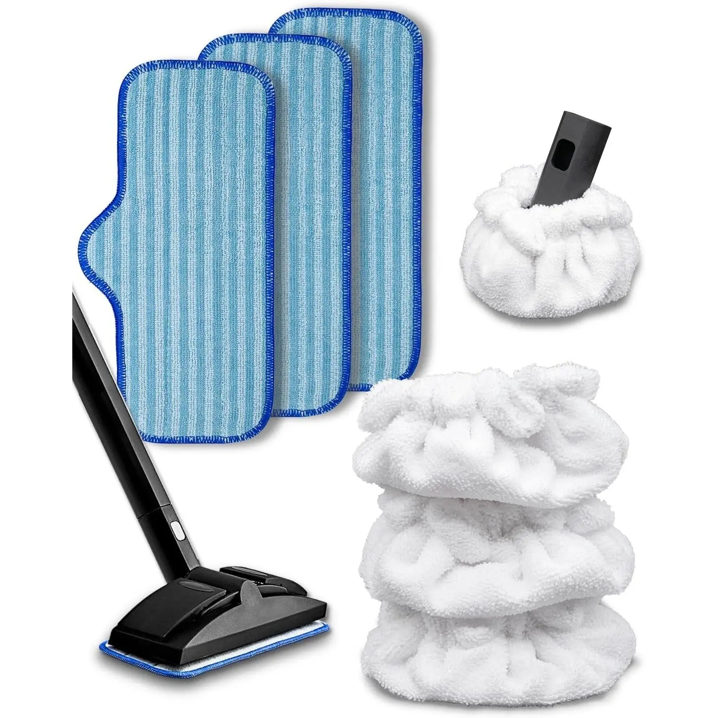 Steam Cleaner Accessories Compatible with Dupray Steam Cleaner, Triangle Microfiber Bonnet for Neat Steam Cleaner & Microfiber Pads, 3  Steamer Cloth Cover Cleaning Steam Mop Pad