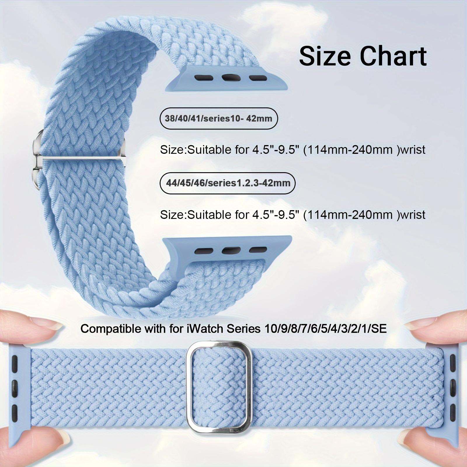 2-Pack Braided Nylon Watch Bands for Apple Watch – Elastic Solo Loop Strap 38–49mm