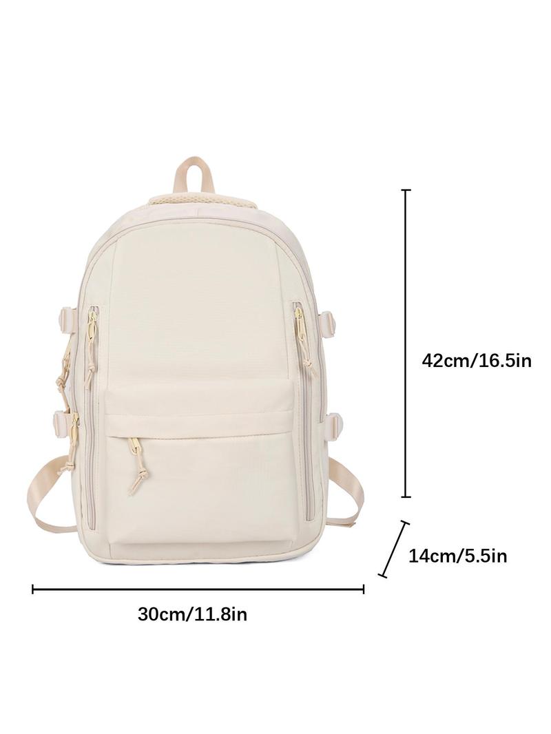 2024 New Style Solid Color Large Capacity Backpack, Waterproof Backpack for Daily Travel Work Commute, Travel Backpack for Girls, Casual Computer Backpack for Men, Nylon Backpack