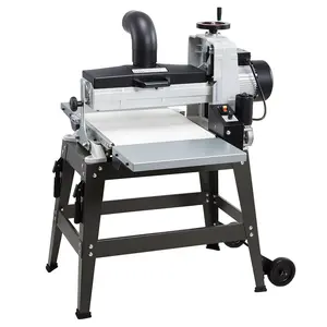VEVOR 16" Drum Sander with Stand Extension Tables, 1.5HP 1720RPM Dual Motor Drum Sander for Woodworking - Variable Speed Conveyor Belt, 4" Dust Collection Port for Cabinet Furniture Finishing
