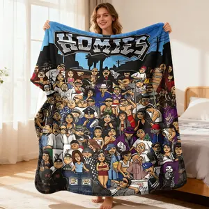 Stylish printed flannel blanket with party pattern, a comfortable Christmas gift for the balcony, a high-quality choice, a perfect choice, an ideal choice, a superior choice, an ideal choice, an ideal choice.