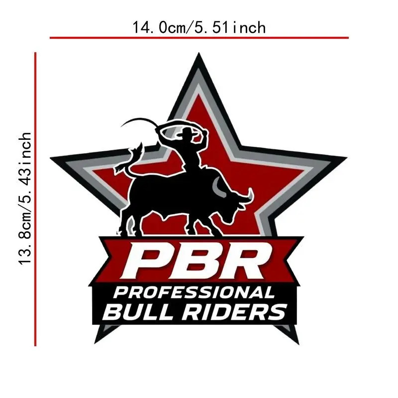 2D flat design, 1 piece cowboy rider and PBR logo gloss- Western rodeo sticker, suitable for cars, motorcycles, laptops, Car Decals- Durable plastic cowboy riding design, rodeo-themed gift, 2D flat design