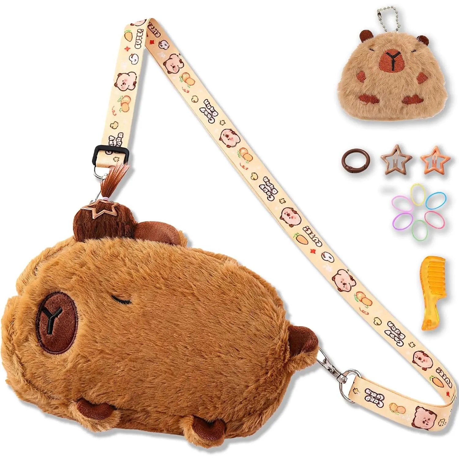 Capybara  Bag, Cute Plush  Crossbody Handbag, Novelty Purse for Women