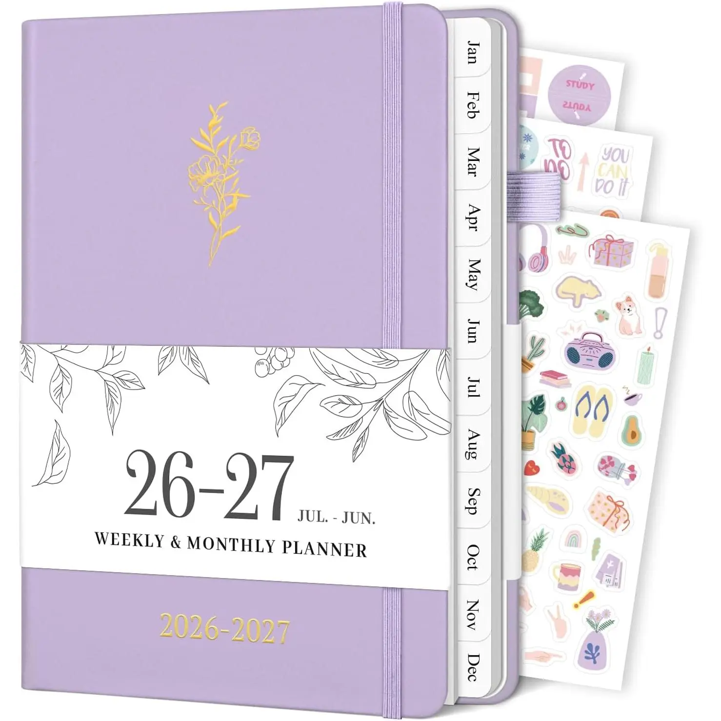 Planner 2026-2027, Weekly and Monthly Planner with Tabs from Jul 2026 - Jun 2027, A5 Hardcover Academic Calendar with Date for School & Office Schedule, 5.8" x 8.3",