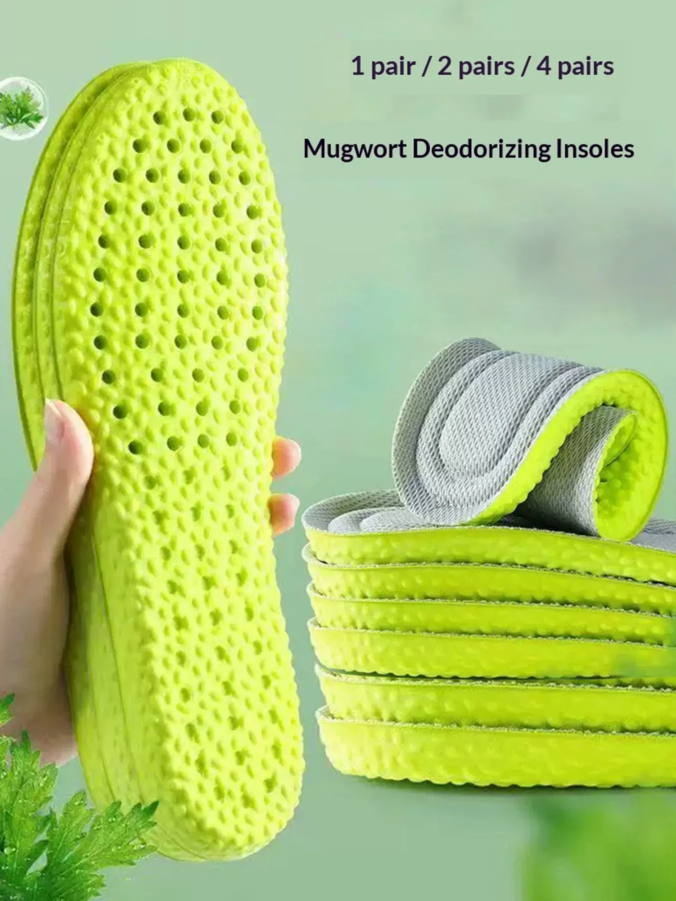 PU Shock Absorption Sport Insoles, Breathable Deodorant Cushion, Running Insoles for Men Women, Unisex Memory Foam Orthopedic Shoe, Shock Absorbing Insole