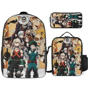 My Hero Academia Backpack 3 Piece Set Travel Daypack Combination, Back to School Gifts