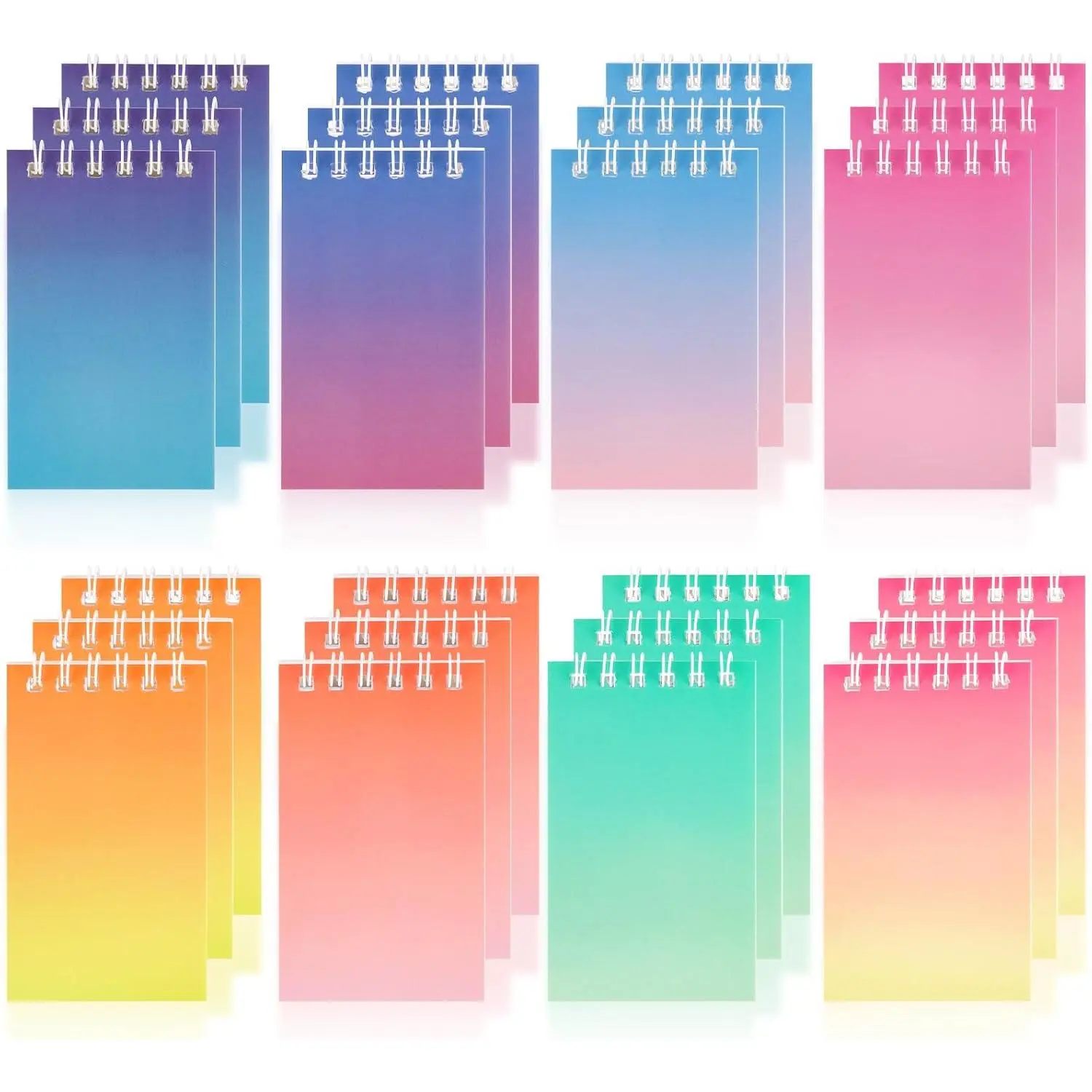 Mini Notebooks Bulk Small Spiral Notebook 24 count Mini Journal Pocket Notebooks Set Colorful Cover Notebooks for Party Supplies Teacher  Classroom Rewards