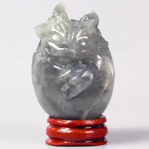 2.3 Inch  Easter Dragon Egg Statues, Labradorite Hatching Eggs with Dragon Inside, Easter Basket Stuffers, Polished  Reiki  Figurines for  Decor Onaments and Gifts