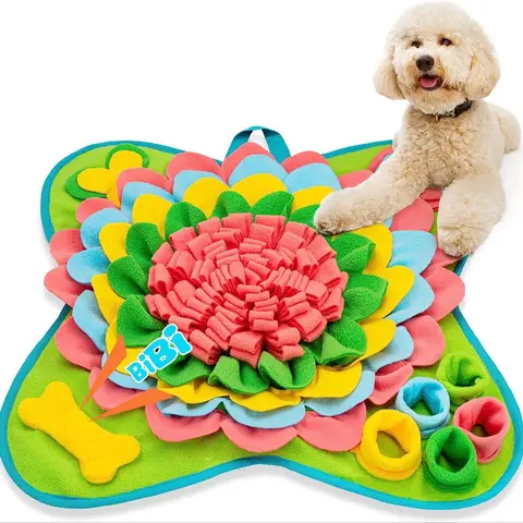 Flower Design Pet Snuffle Mat, Pet Sniffing Pad, Food Hiding Enrichment Mat for Dogs & Cats, Foraging & Interactive Feeding Toy, Pet Accessories, Valentine's Day Gift