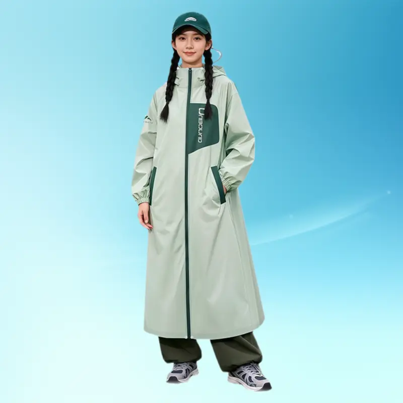 Long EVA Integrated Thickened Full Body Rain Poncho for Adult Men Women E-bike Heavy Rain Riding