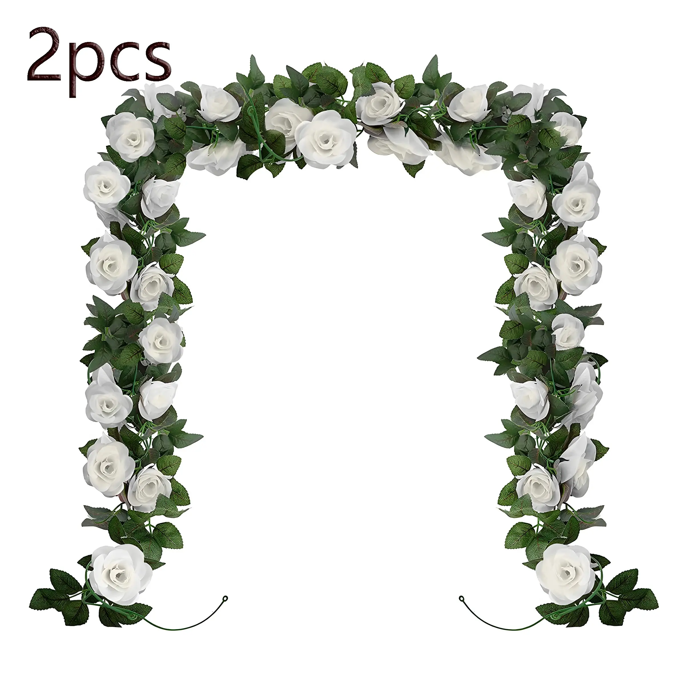 2 Pieces Artificial Flower Wreaths, 230cm Long Rose Floral Arch, Realistic Design for Home, Garden, Indoor/outdoor Weddings, Parties, Decorative Flowers