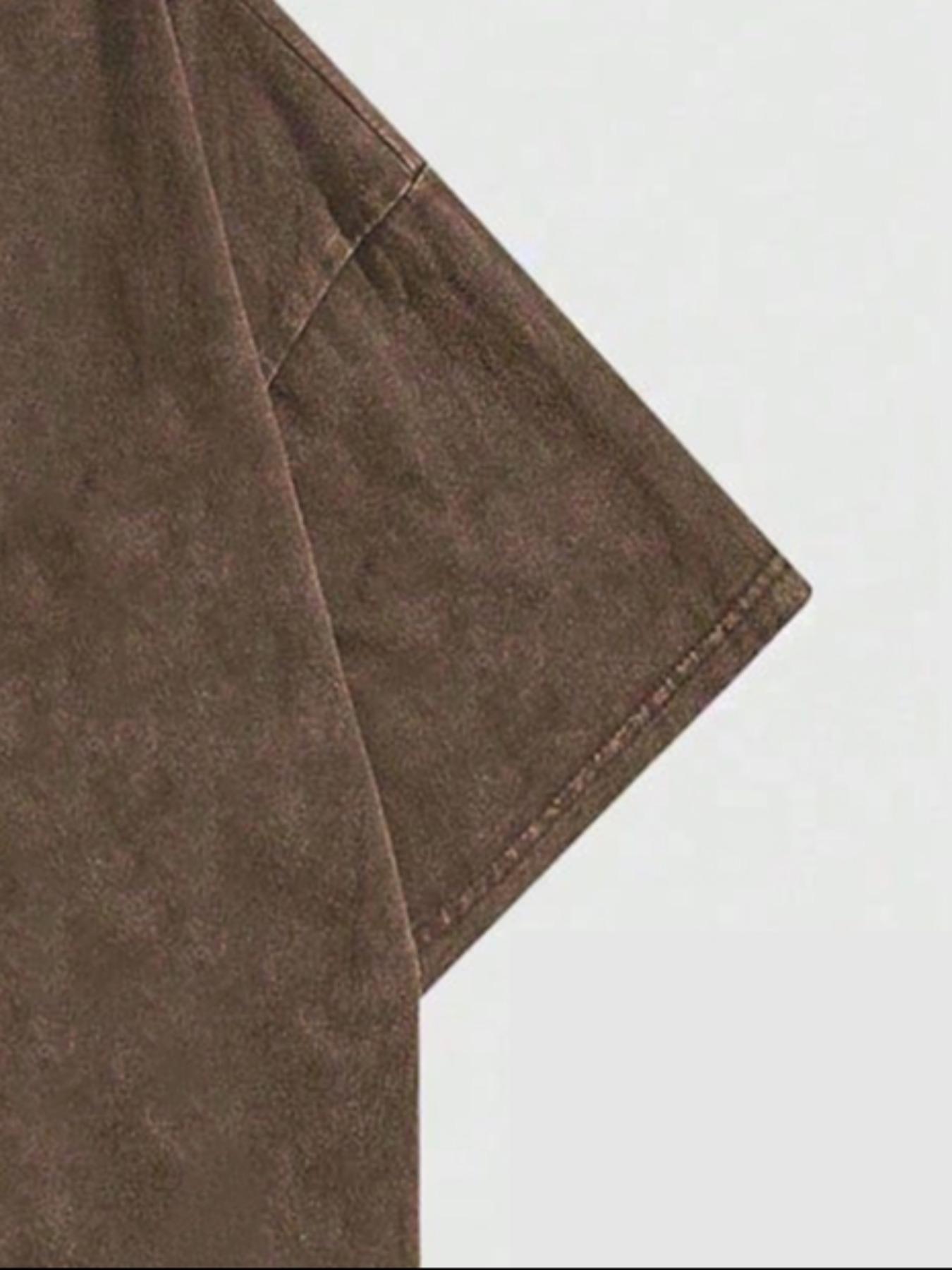 Men's Regular Fit Plain Wave Print Short Sleeve Graphic Tee Casual Style Tee Comfy Round Neck T-shirt for Summer, Fashion Men's Top for Daily Wear, Cotton