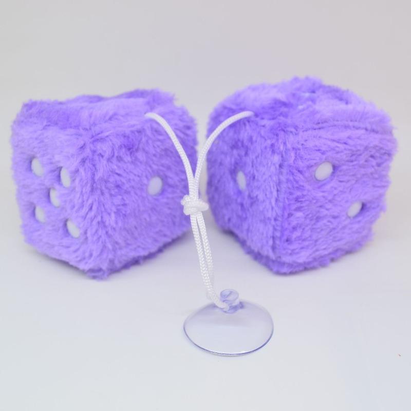 6cm long hair hot stamping dice plush toy cube pendant, rearview mirror pendant sieve
